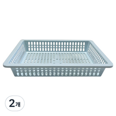책상 서랍 사각 바구니, 파스텔 블루, 2개