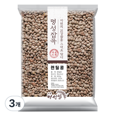 명성쌀 브라운 렌틸콩 렌즈콩, 800g, 3개