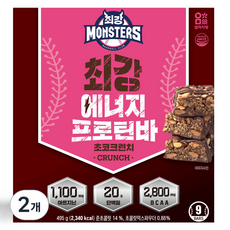 엄마사랑 최강에너지 프로틴바 초코크런치 9p, 495g, 2개