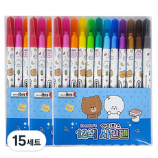 아이비스 12색 사인펜 1234, CR 블루(12344), 15개