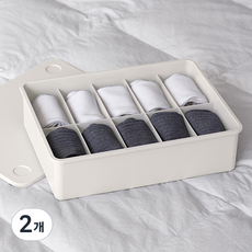 이즈리빙 칸칸칸 속옷 정리함 10칸, 아이보리 + 아이보리뚜껑, 2개