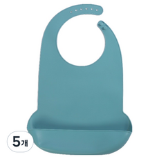 소울리치 튼튼하고 편리한 성인용 턱받이 XL 35.5 x 52 cm, 그린, 5개