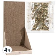 펫트리움 코지 고양이 수직 월 타워 중대형 스크래쳐 + 캣닢 가루, 아이보리, 4개