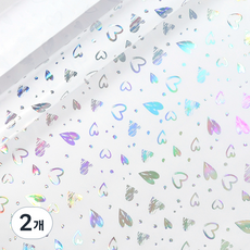 미소로운 포장지 43 x 300 cm, 실버 하트, 2개