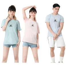 MI MI LEO 高透氣吸排T恤3件組 台灣製 D22, 淡綠色 + 淡藍色 + 淡粉色