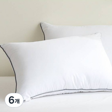 CLEANITY ROOM 可水洗高磅數黑邊超細纖維拉鍊式枕芯, 6個, 混和色