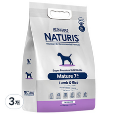 네츄리스 머츄어 7세이상 강아지 프리미엄 소프트사료, 양, 3kg, 3개