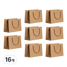 언더보스 무지 쇼핑백 가로형 10 x 12 x 6 cm, 크라프트, 16개