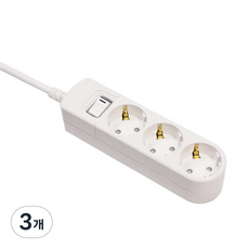 subony 開關型3孔16A延長線, 3m, 3個