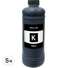 캐논 HP 삼성 엡슨 브라더 전기종 호환 잉크 500, 검정, 5개