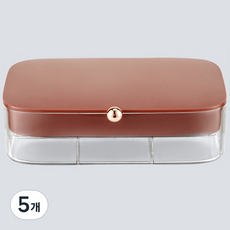 2層飾品收納盒, 5個, 復古紅