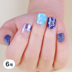 글로시블라썸 프린세스 젤리카 어린이 젤 네일 스트립, 레인보우멜로디, 6개