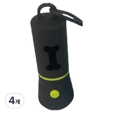 로라펫 LED손전등 배변봉투 케이스, 블랙, 4개, 1개입