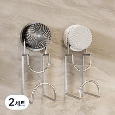 MONACO OLIVE 旋轉式雙重吸附臉盆掛架 2件組, 2套, 白色, 黑色