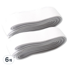 동대문단추왕 납작 고탄력 이중직 고무밴드 15mm, 화이트, 6개