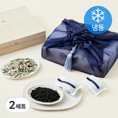 앵강마켓 남해 명품 죽방렴 멸치 중멸 300g + 미역 20g x 6개입 프리미엄 1호선물세트 + 쇼핑백 (냉동), 2세트