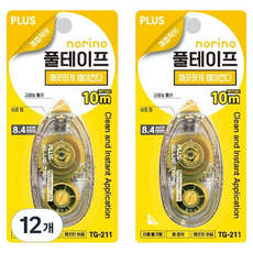 플러스 재접착용 양면 풀 테이프 TG-211, 12개