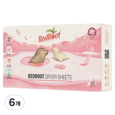 레드루트 건조기 시트 섬유유연제 스위트플로랄 본품, 50개입, 6개