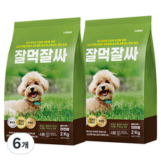잘먹잘싸 전연령 강아지 건식사료, 연어, 2kg, 6개