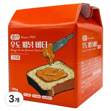 킹스 우도 피넛 버터 크런치, 3개, 280g