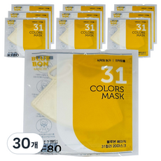 블루본 베이직 31컬러 마스크 초소형 KF80, 코코넛화이트, 30개, 1개입