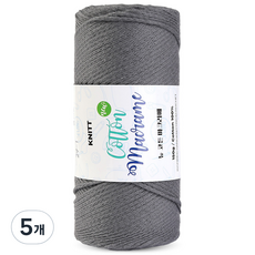 니뜨 뉴 코튼 마크라메 뜨개실 150g, 5개, 29다크그레이