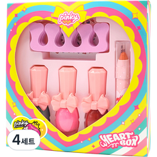 粉紅公主粉紅心形化妝盒, 心B套裝, 4組