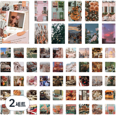 OLIVEPARTY 復古感性手帳裝飾照片便條紙描圖紙貼紙55入組, 典藏, 2套