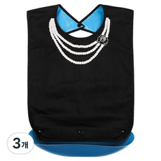 굿썸 효도하는 성인 방수 턱받이 포켓 탈부착 S, 진주 목걸이, 3개