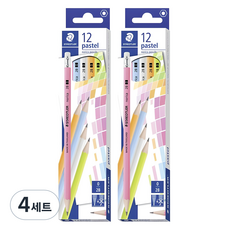 STAEDTLER 施德樓 Norika粉彩橡皮擦鉛筆 2B 12件組, 4套, 白色+藍色+薄荷色+橘色+粉紅色