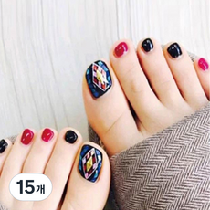 GABIZ 美甲凝膠足部貼紙 22p, 15個, 08 時尚民族風