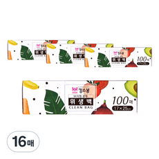 킹스봉 일회용 비닐 위생백 소 17 x 25 cm 100p, 16매