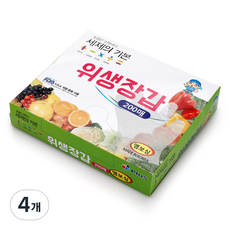 세제의기본 아피스 위생장갑 200매, 4개