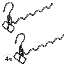 EASY LIVING 折疊式門掛門掛勾門衣架, 黑色, 4個