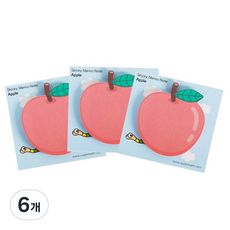 Superssam 形狀黏性便利貼, 蘋果, 6個