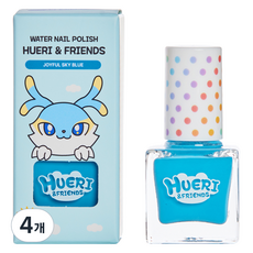 韓國 SHUADAM 休莉與朋友們 兒童水性指甲油, 4個, 愉悅天空藍