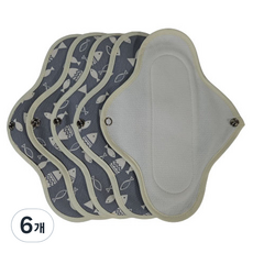 WIZLLY 孕婦用棉質防水衛生棉 迷彩灰 25cm, 中型, 5入, 6個