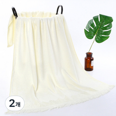 PDS Living 流蘇裝飾竹纖維大型浴巾 440g 30支 140 x 70 cm, 象牙白, 2個