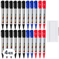 Tamsaa 白板筆 22支 + 板擦組, 黑色, 藍色, 紅色, 4套