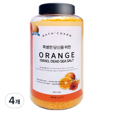 바스참 사해소금 오렌지 입욕제 굵은입자, 1kg, 4개