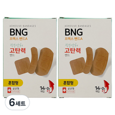 밴드골드 프랙스 고탄력밴드 혼합형 72 x 18 mm 12p + 72 x 38 mm 2p + 38 x 38 mm 2p 세트, 6세트