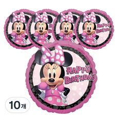 미니 마우스 포에버 버스데이 은박풍선 45cm, 혼합색상, 10개
