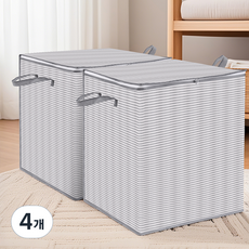 코멧 대용량 패브릭 이불 의류 정리함 140L, 그레이, 4개