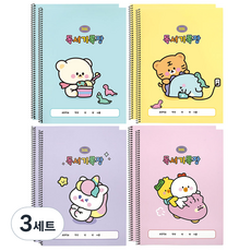 pinkfoot 1500小瘋狂朋友們閱讀紀錄本 4種*2入組, 藍色、粉色、紫色、黃色, 3組