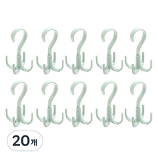 MOLTOYOU 360度旋轉掛勾, 20個, 綠色