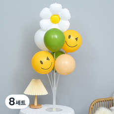 P&B UNITY 雛菊眨眼氣球架套組, 8套, 混合顏色(雛菊氣球), 隨機出貨(一般氣球)