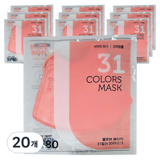 블루본 베이직 31컬러 마스크 소형 KF80, 1개입, 20개, 복숭아핑크