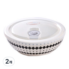 Sang Sang and 圓形3格分裝陶瓷密封保鮮盒 樹葉款, 2個, L(15.7*5.3cm)