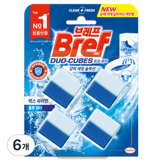 브레프 듀오큐브 맥스 하이진 변기세정제 4p, 200g, 6개