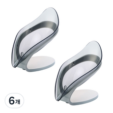 네이누스 나뭇잎 욕실 세면대 물빠짐 비누받침대, 그레이, 6개